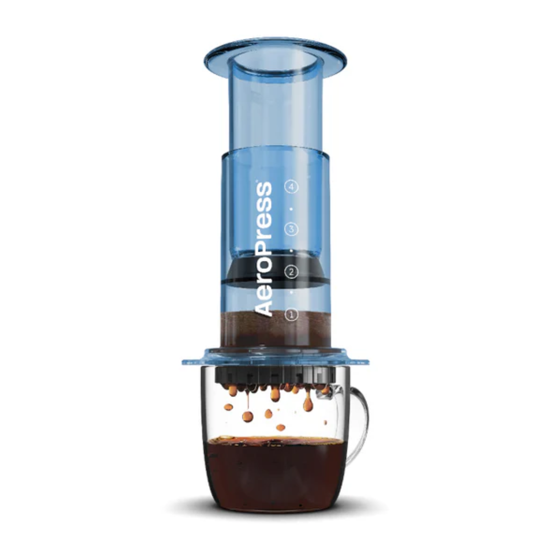 AeroPress Clear Blue Original + Accesorios y Filtros