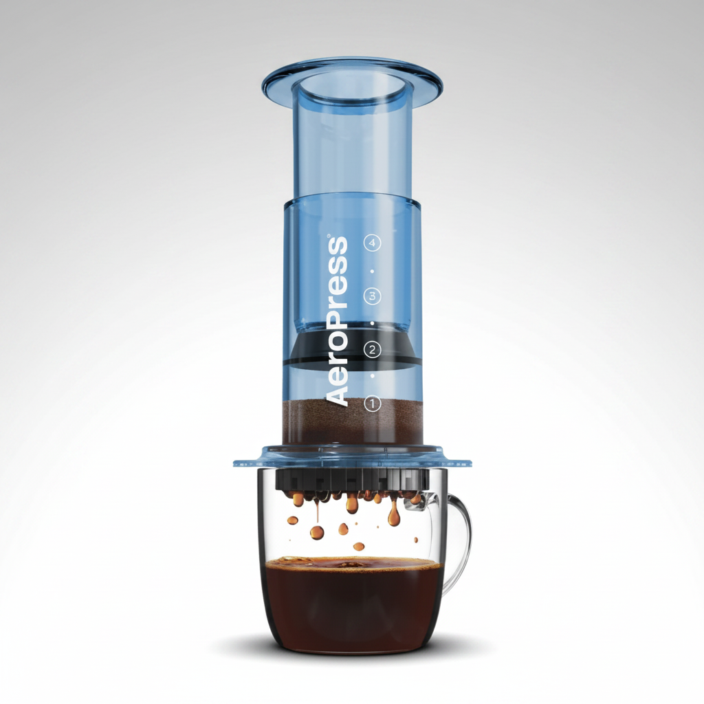 AeroPress Clear Blue Original + Accesorios y Filtros