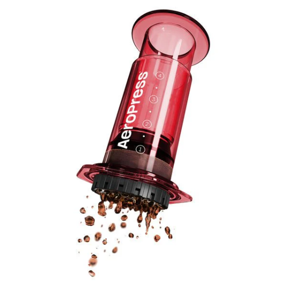 AeroPress Clear Red Original + Accesorios y Filtros