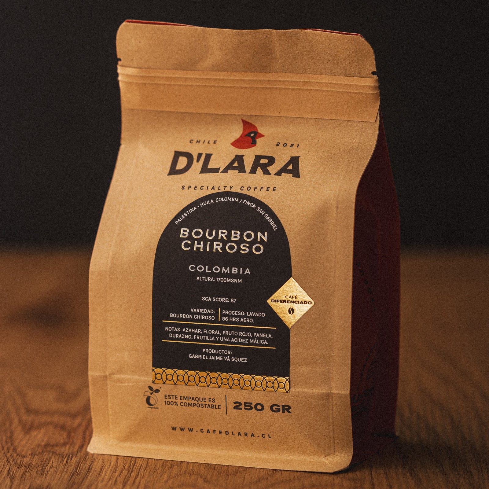 Café Bourbon Chiroso, Colombia - 250g Grano Entero