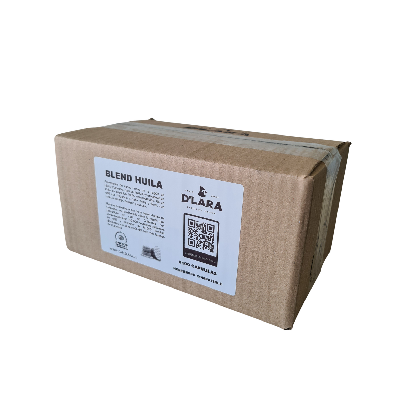 Box 100 cápsulas compostables Nespresso Compatible - Blend Huila Colombia