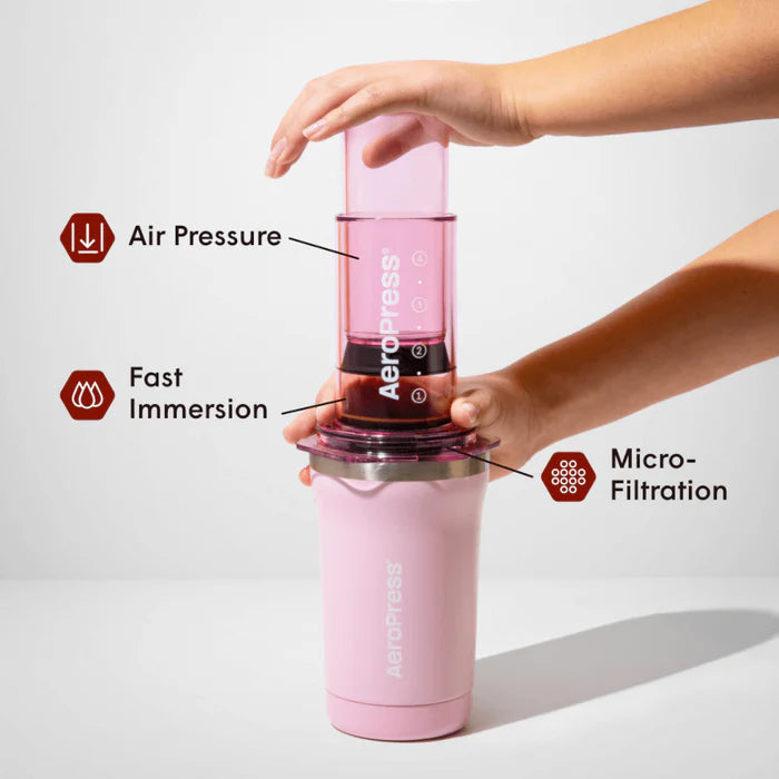 Aeropress Go Plus Pink + Accesorios y Filtros