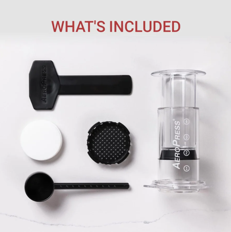AeroPress Clear Black Original + Accesorios y Filtros