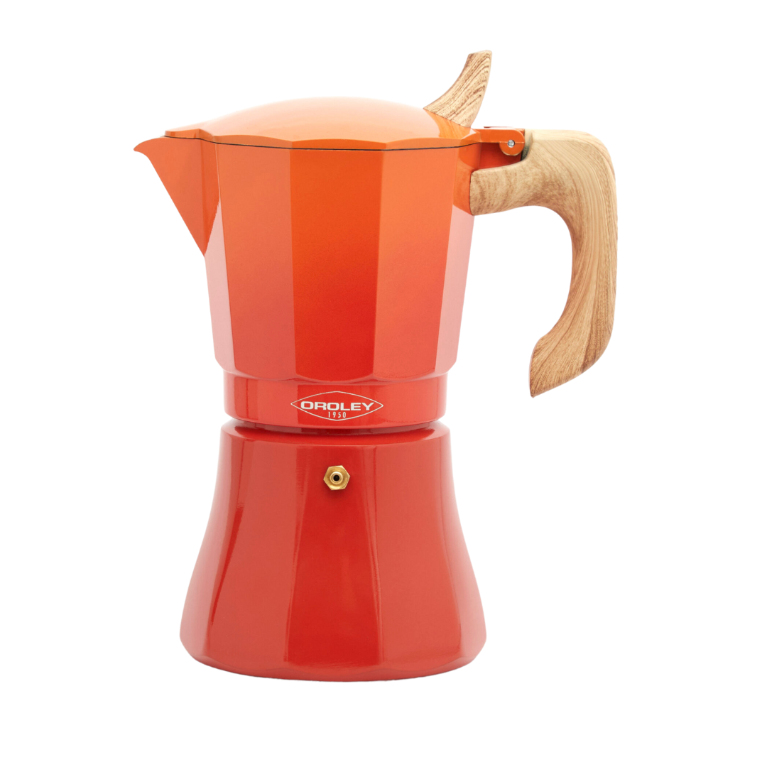Cafetera Moka Italiana Oroley Petra de 6 Tazas Naranja