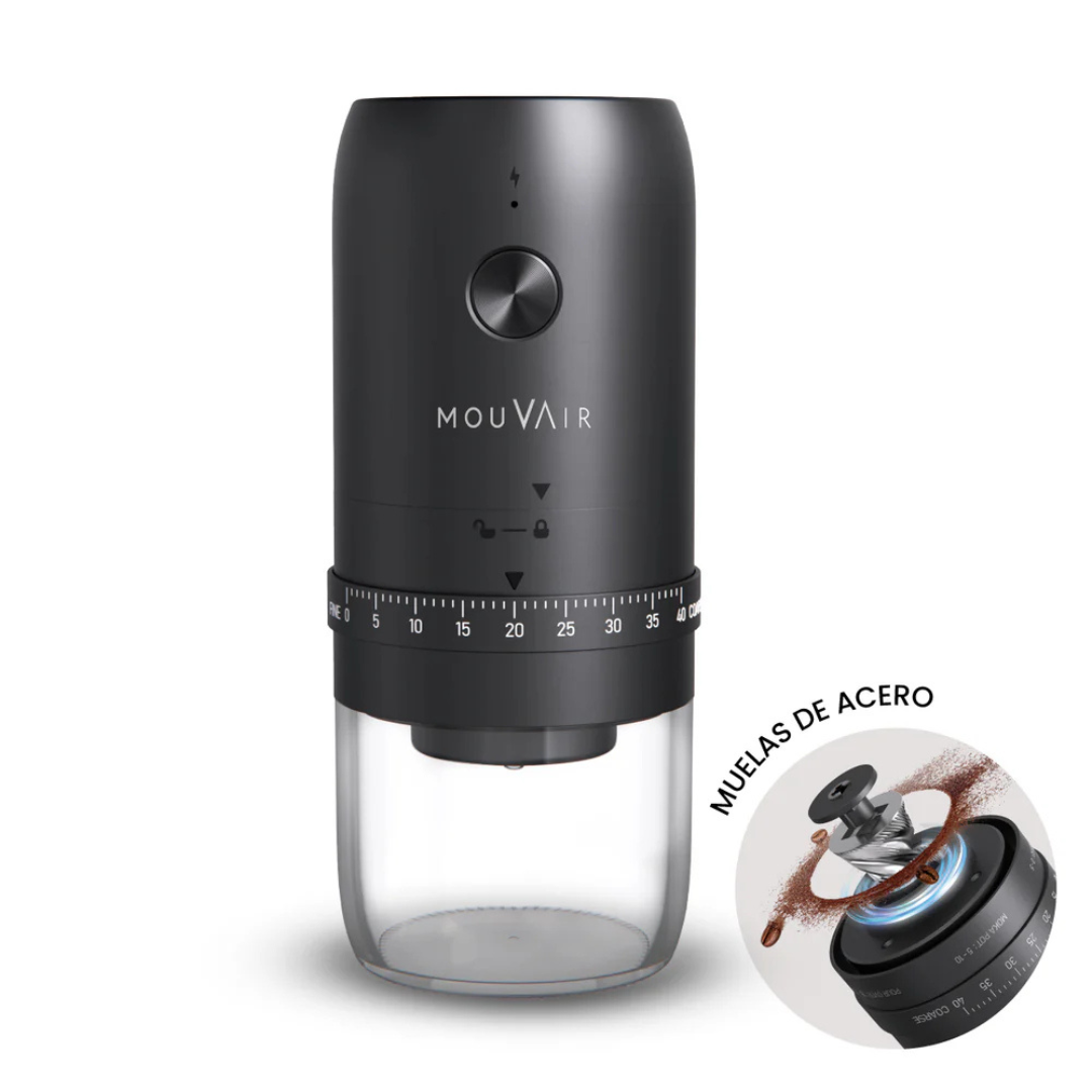 Molinillo de Café Eléctrico Ajustable con Muelas de Acero Versión Pro Mouvair