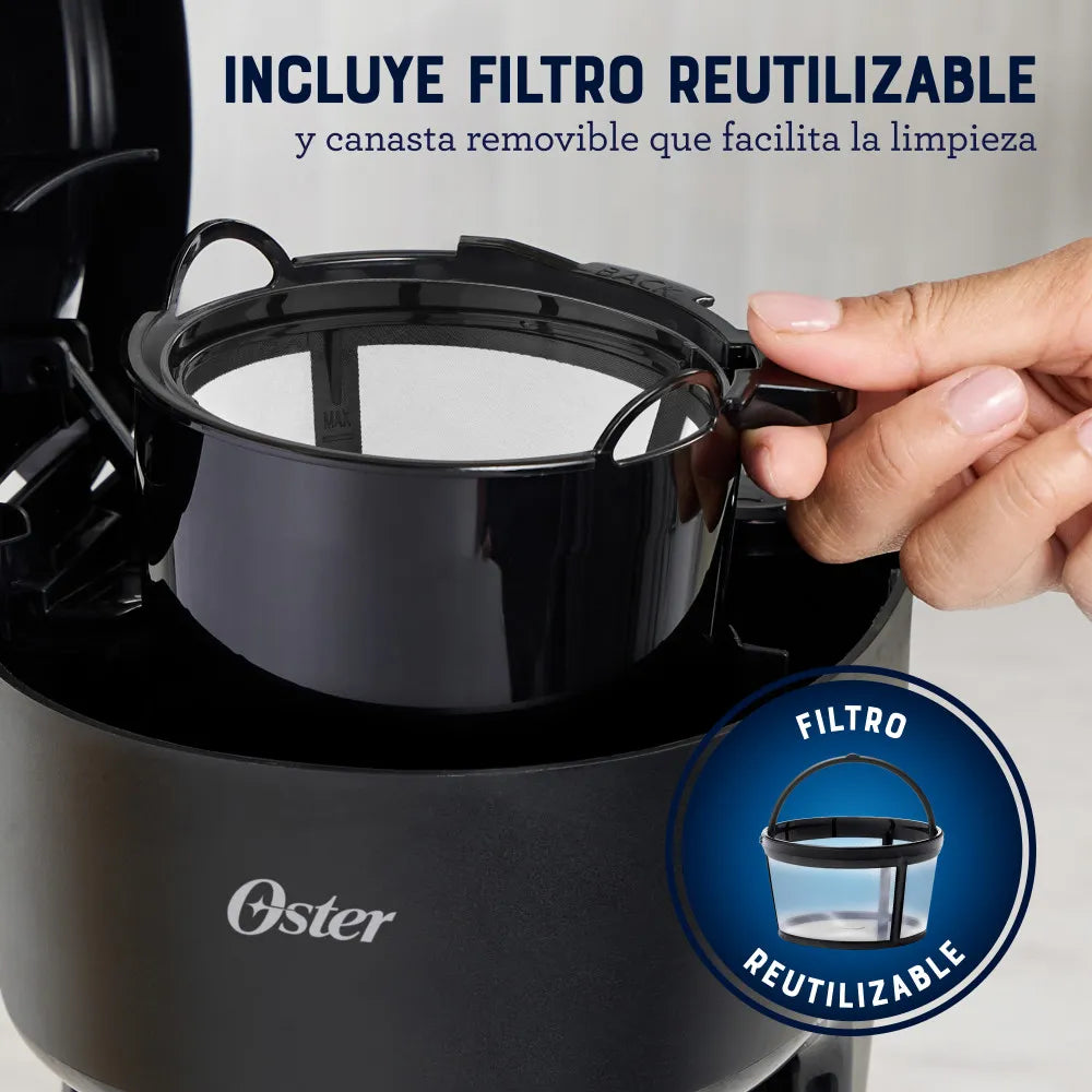 Cafetera Oster 5 Tazas con filtro reutilizable BVSTDCS51B