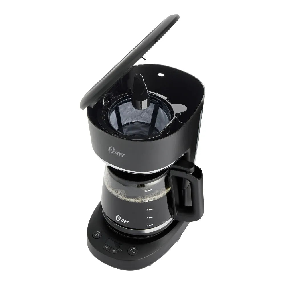 Cafetera Oster 12 Tazas Programable con Filtro Reutilizable BVSTDCP121B